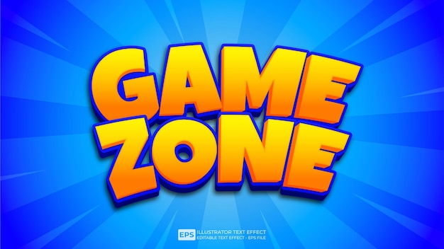 Редактируемый шрифт game zone с текстовым эффектом