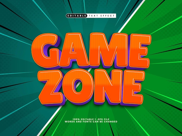 ゲームゾーン 編集可能なテキスト効果 楽しくて幸せなテキストスタイル