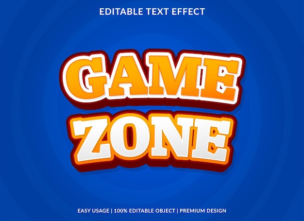 game zone editable text effect template use for business brand and logo