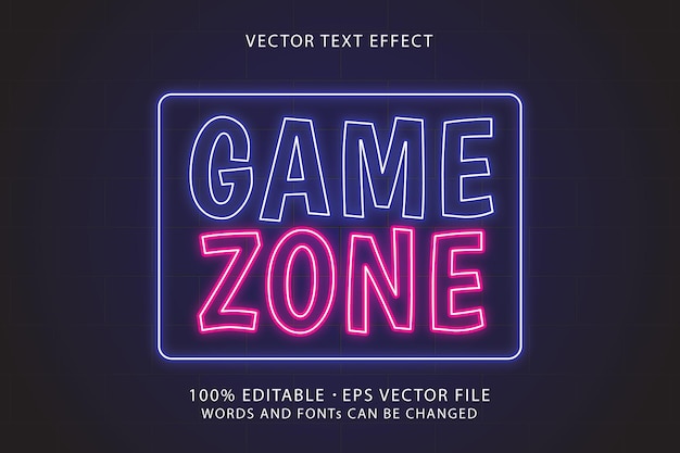 Текст Game Zone, редактируемый эффект шрифта