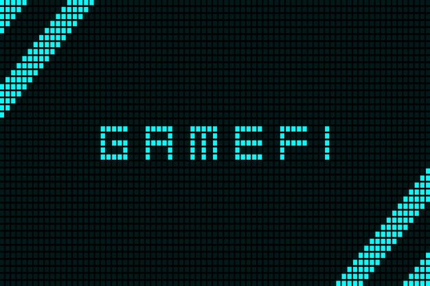 Цифровой текст GameFi абстрактный геометрический дизайн квадратной формы hud