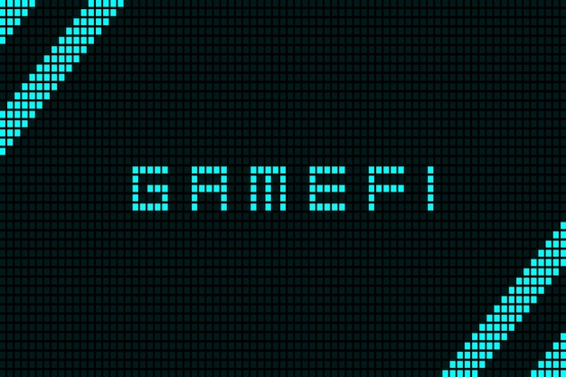 Gamefi digital text abstract hud geometric square shape design