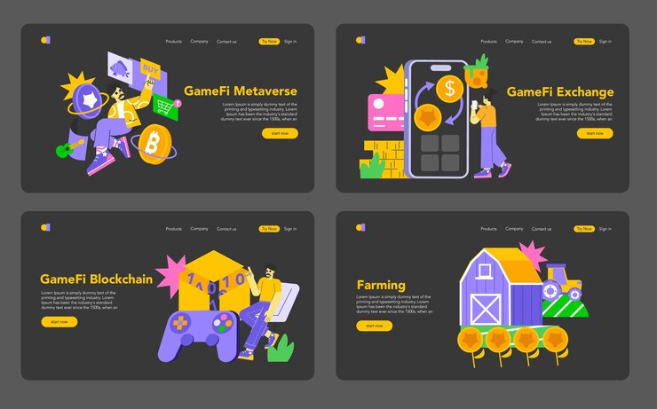 Vector gamefi flat vector illustration