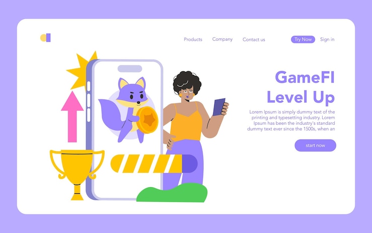 Vector gamefi flat vector illustration