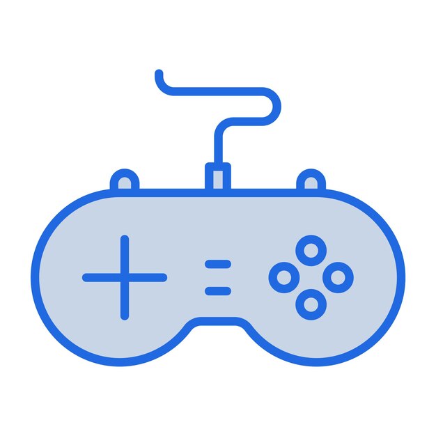 Vettore illustrazione del tono blu del gamepad