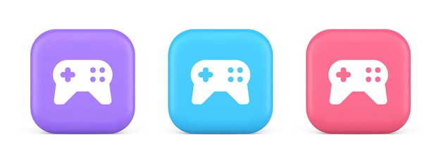 Gamepad controller virtuele gaming verbinding knop joystick joypad web app 3d realistisch icoon