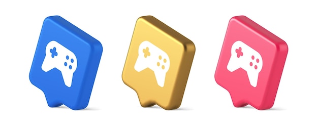 Gamepad controller virtuele gaming verbinding knop joystick joypad web app 3d realistisch icoon