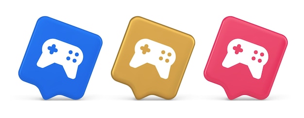 Gamepad controller virtuele gaming verbinding knop joystick joypad web app 3d realistisch icoon