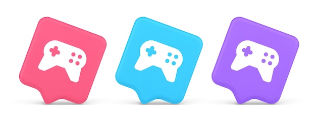 Gamepad controller virtuele gaming verbinding knop joystick joypad web app 3d realistisch icoon