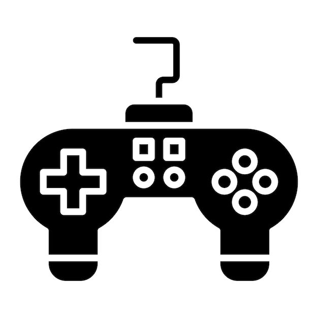 Illustrazione nera solida del glifo del gamepad