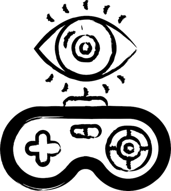 Vector gamepad hand drawn vector illustration