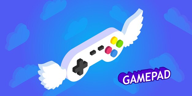 Gamepad isometric design icon Vector web illustration 3d colorful concept