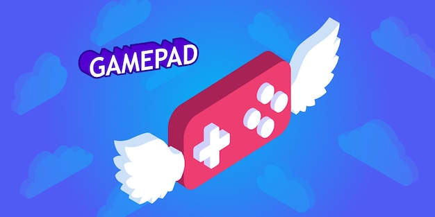 Gamepad isometric design icon Vector web illustration 3d colorful concept