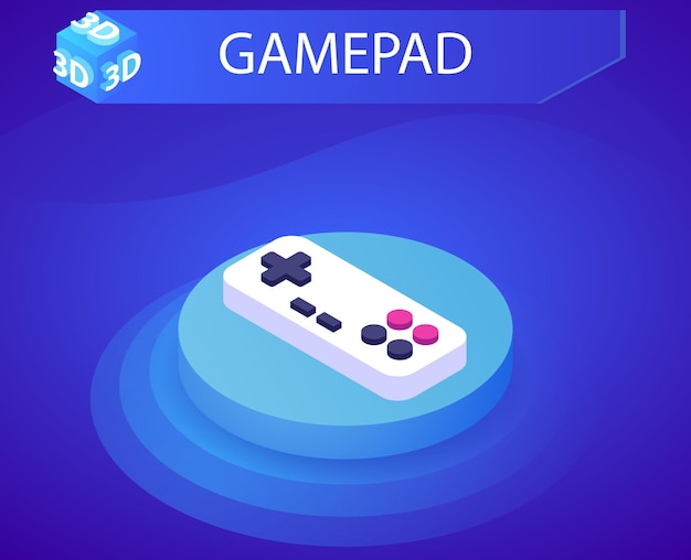 Icona del design isometrico del gamepad illustrazione web vettoriale concetto colorato 3d