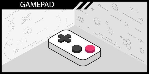 Gamepad isometric design icon Vector web illustration 3d colorful concept