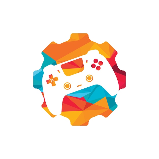 Modello di progettazione del logo vettoriale per la riparazione del gamepad