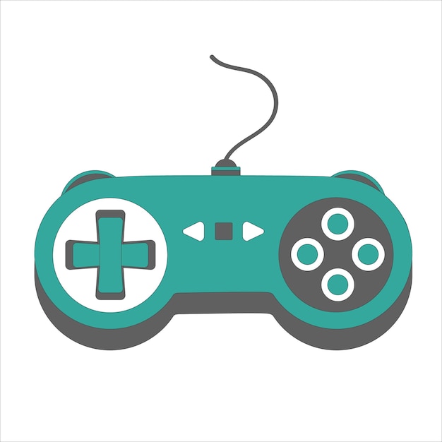 Vector gamepad in retro style game controller vector illustration isolated on white