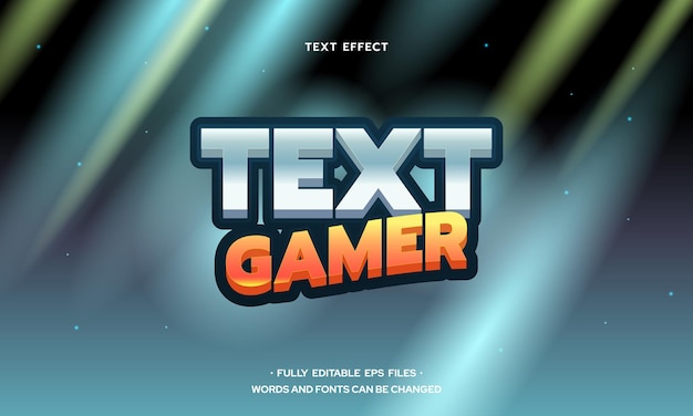 Vector gamer 3d editable text effect