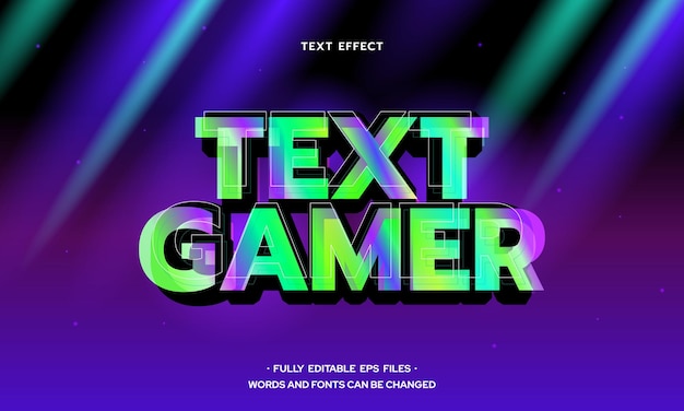 Gamer 3d editable text effect