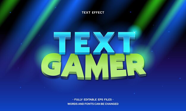 Vector gamer 3d editable text effect