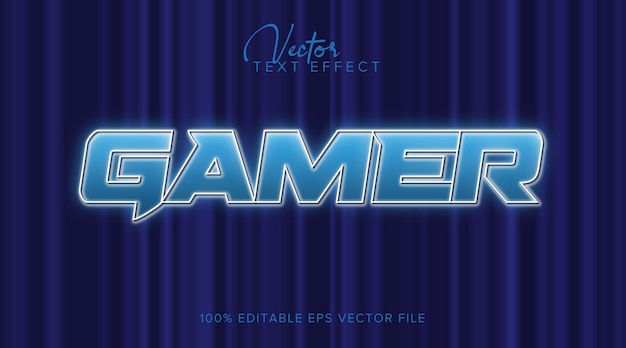 Gamer 3D editable text style effect