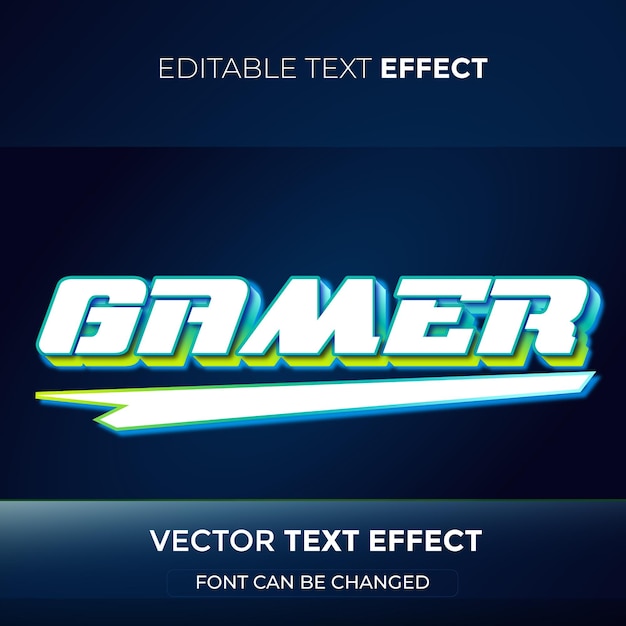Gamer bewerkbaar teksteffect Premium Vector