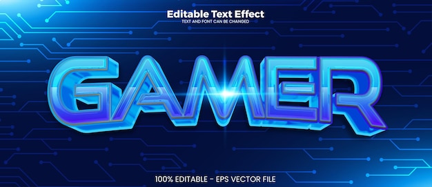 Gamer bewerkbare tekst-effect in moderne trend stijl