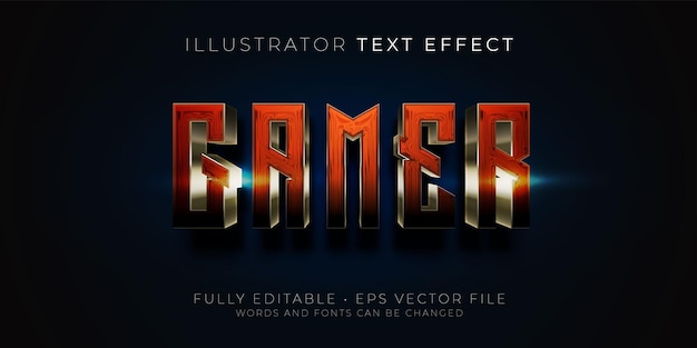 Vector gamer bewerkbare teksteffect vectorillustratie