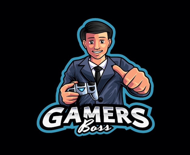 Gamer Boss Mascot Logo Design