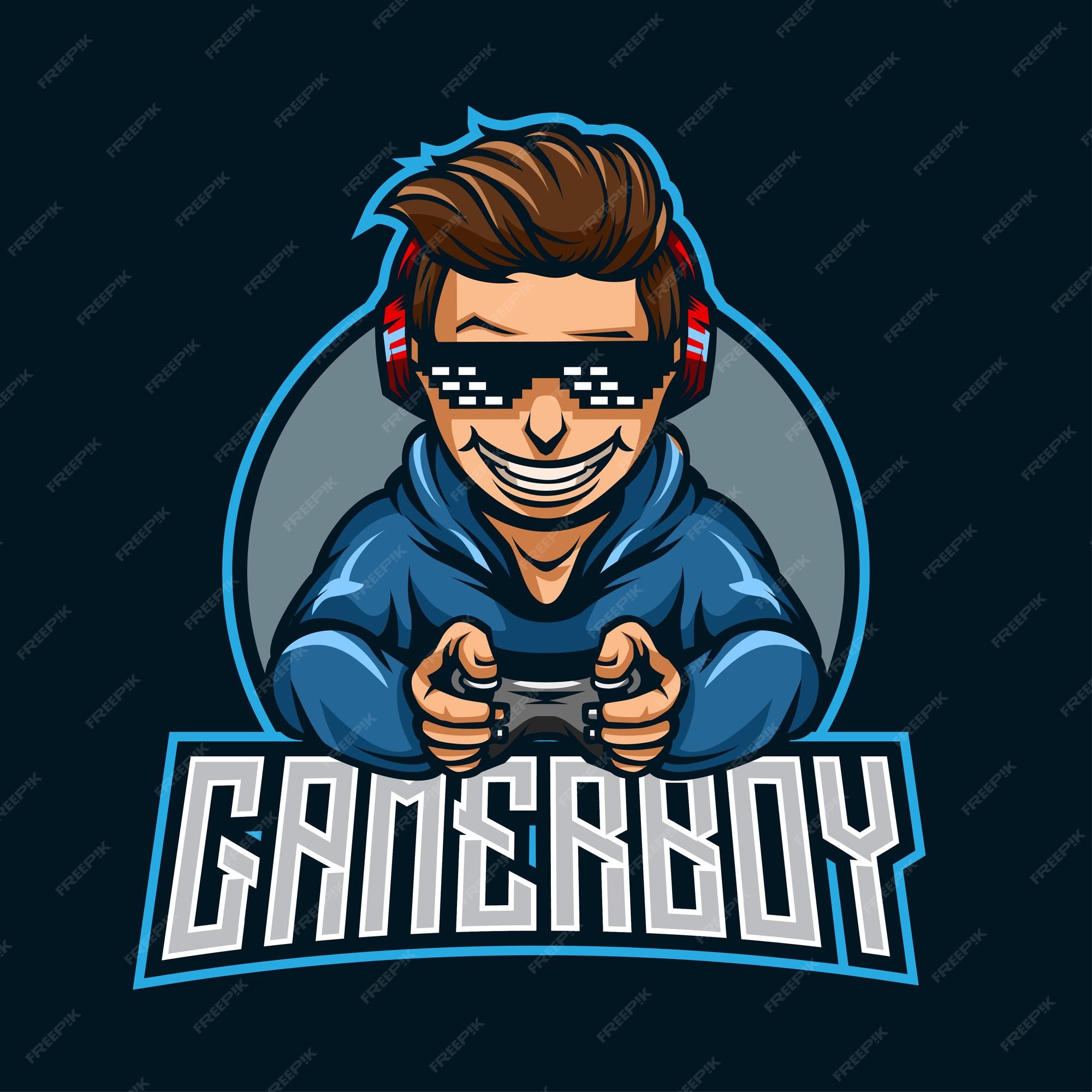 Premium Vector  Gamer boy cartoon logo illustration