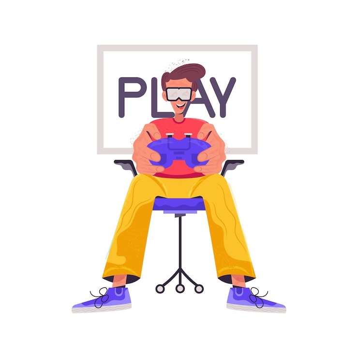 ゲーマー少年キャラクターイラスト