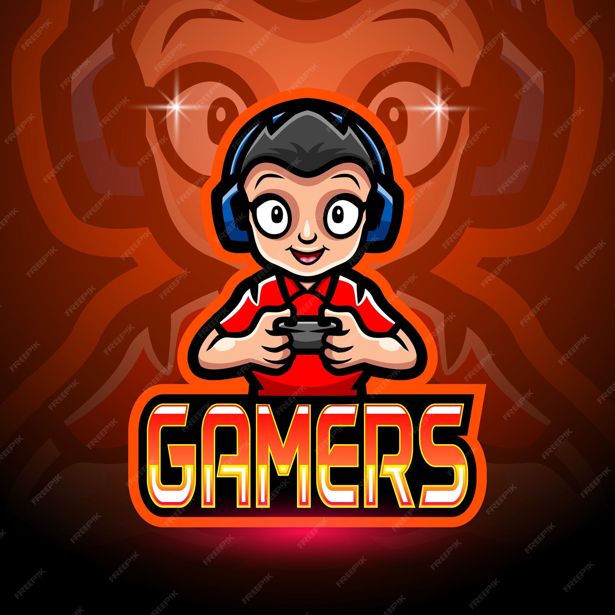 Gamer boy mascot esport logo design. Illustration of Gamer boy mascot  esport logo design royalty free illustration