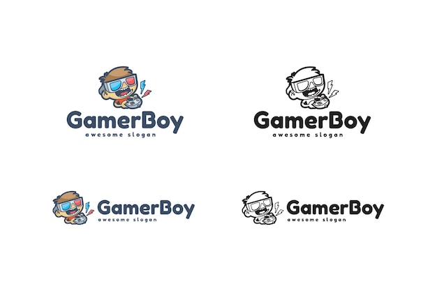 Gamer boy-logo sjabloon