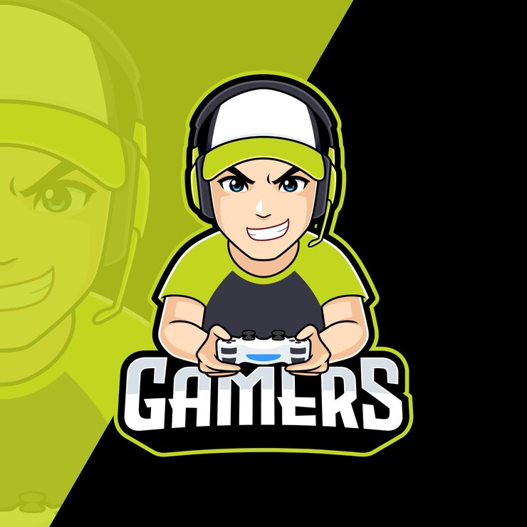 Gamer boy with hat esport mascot logo template