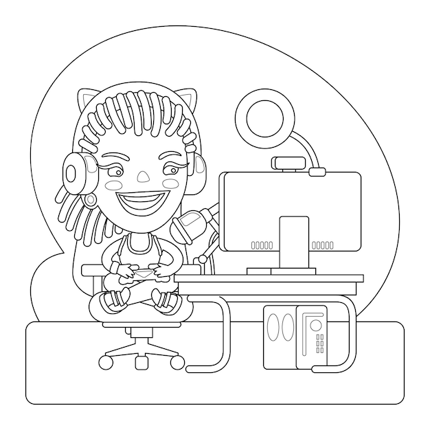 Gamer Coloring Page