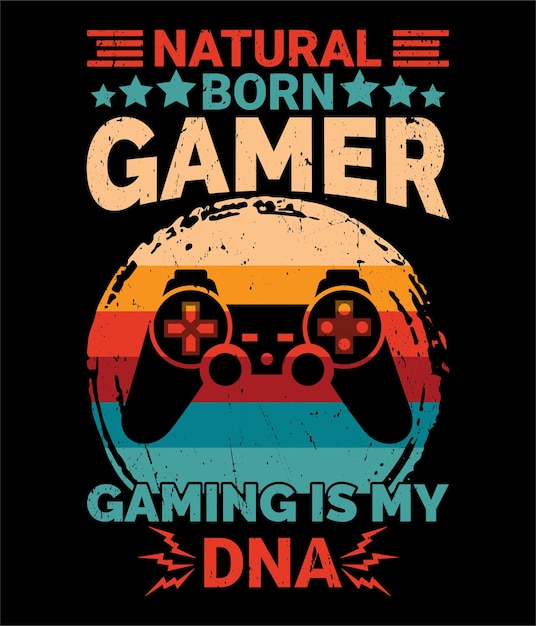 Gamer DNA retro vintage t-shirtontwerp