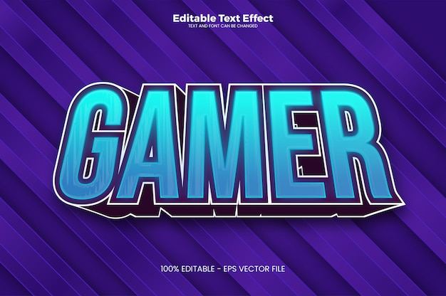 Gamer editable text effect in modern trend style