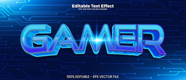 Редактируемый геймером текстовый эффект в современном трендовом стиле