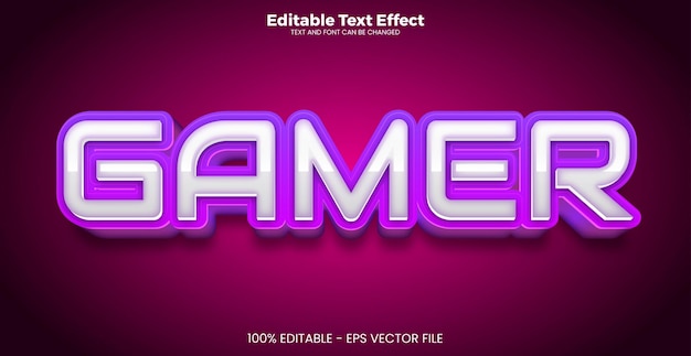 Gamer editable text effect in modern trend style