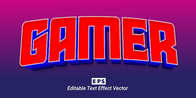 Vector gamer editable text effect vector