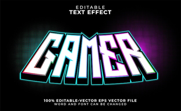 Vector gamer editable text effect