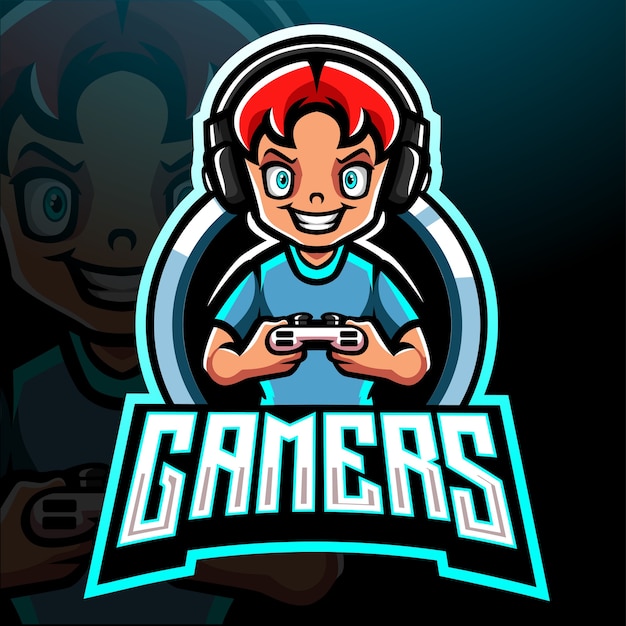 Gamer esport logo mascotte ontwerp