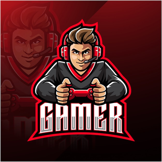 Gamer esport mascotte logo sjabloon