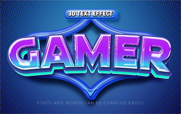 Gamer esports 3d editable text effect style