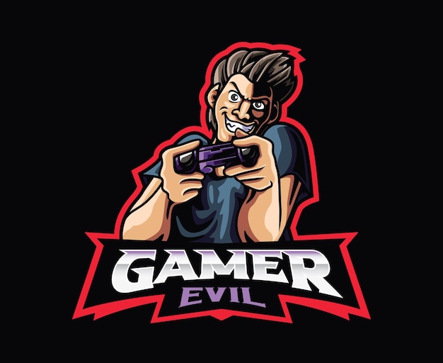 Gamer evil mascot logo design