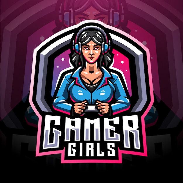 Vector gamer girls esport mascot logo