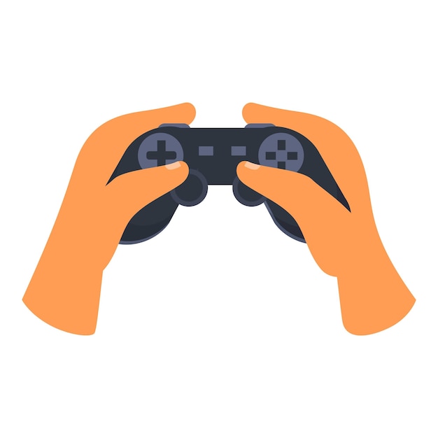 Gamer holding a video game controller with both hands