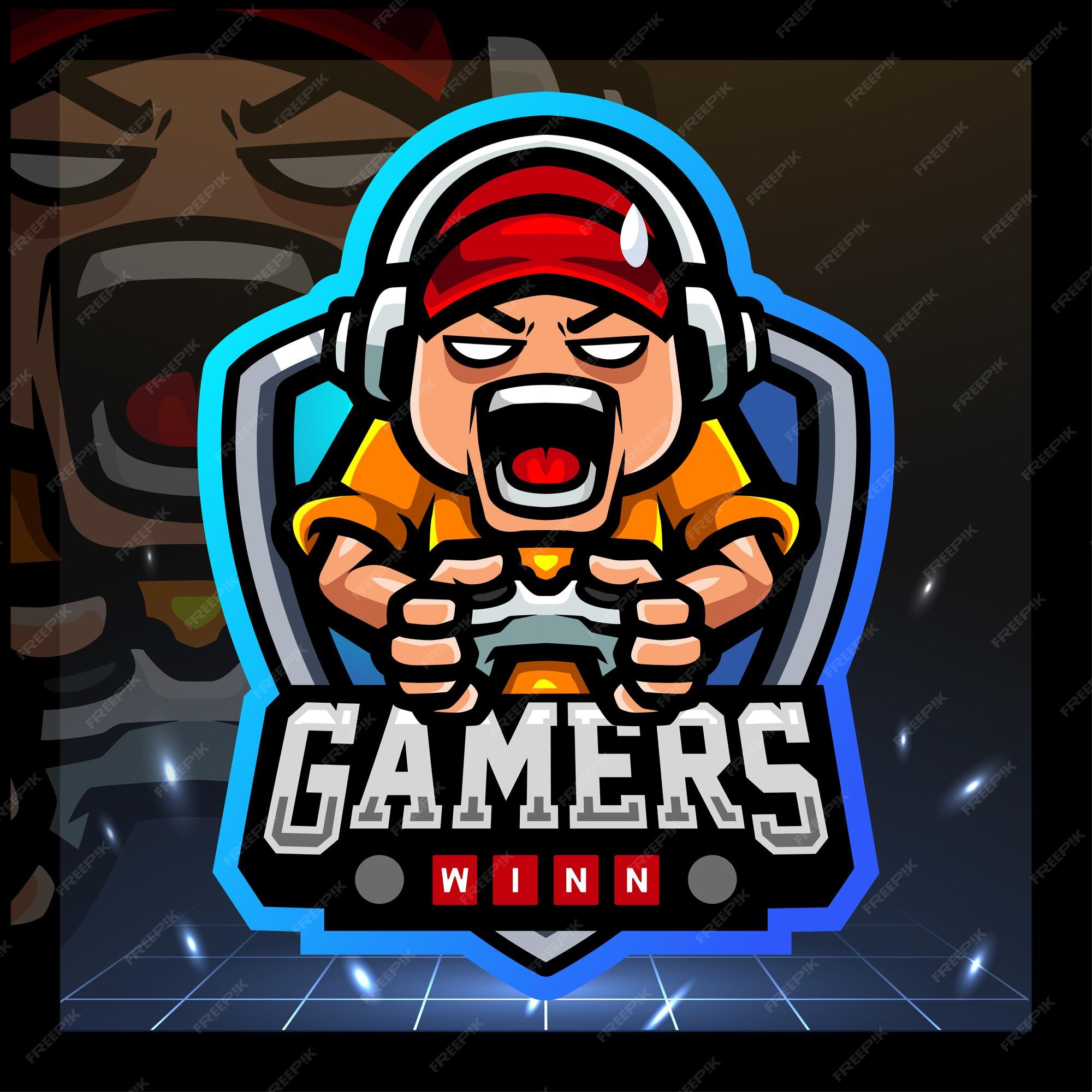 Gamer boy mascot esport logo design. Illustration of Gamer boy mascot  esport logo design royalty free illustration