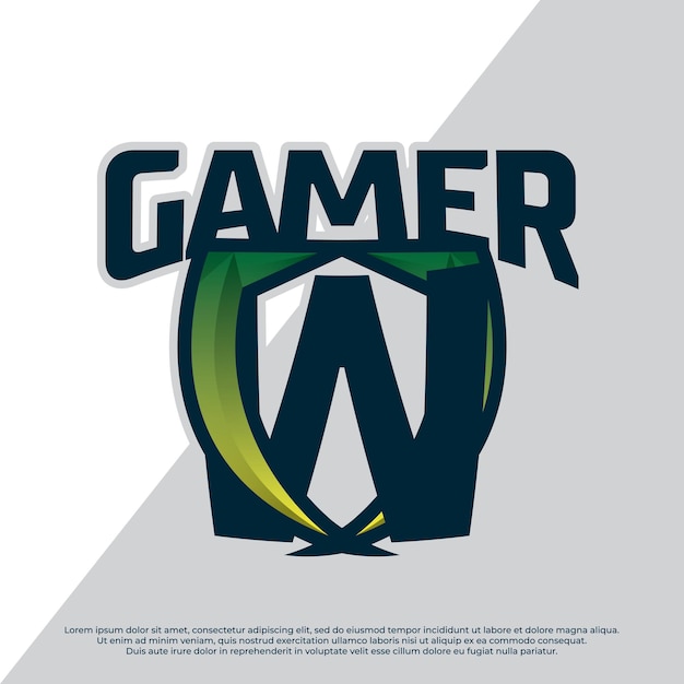 Gamer logo illustration with letter alphabet Shield abstract esport league Streamer logo