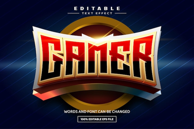 Vector gamer luxury 3d editable text effect template